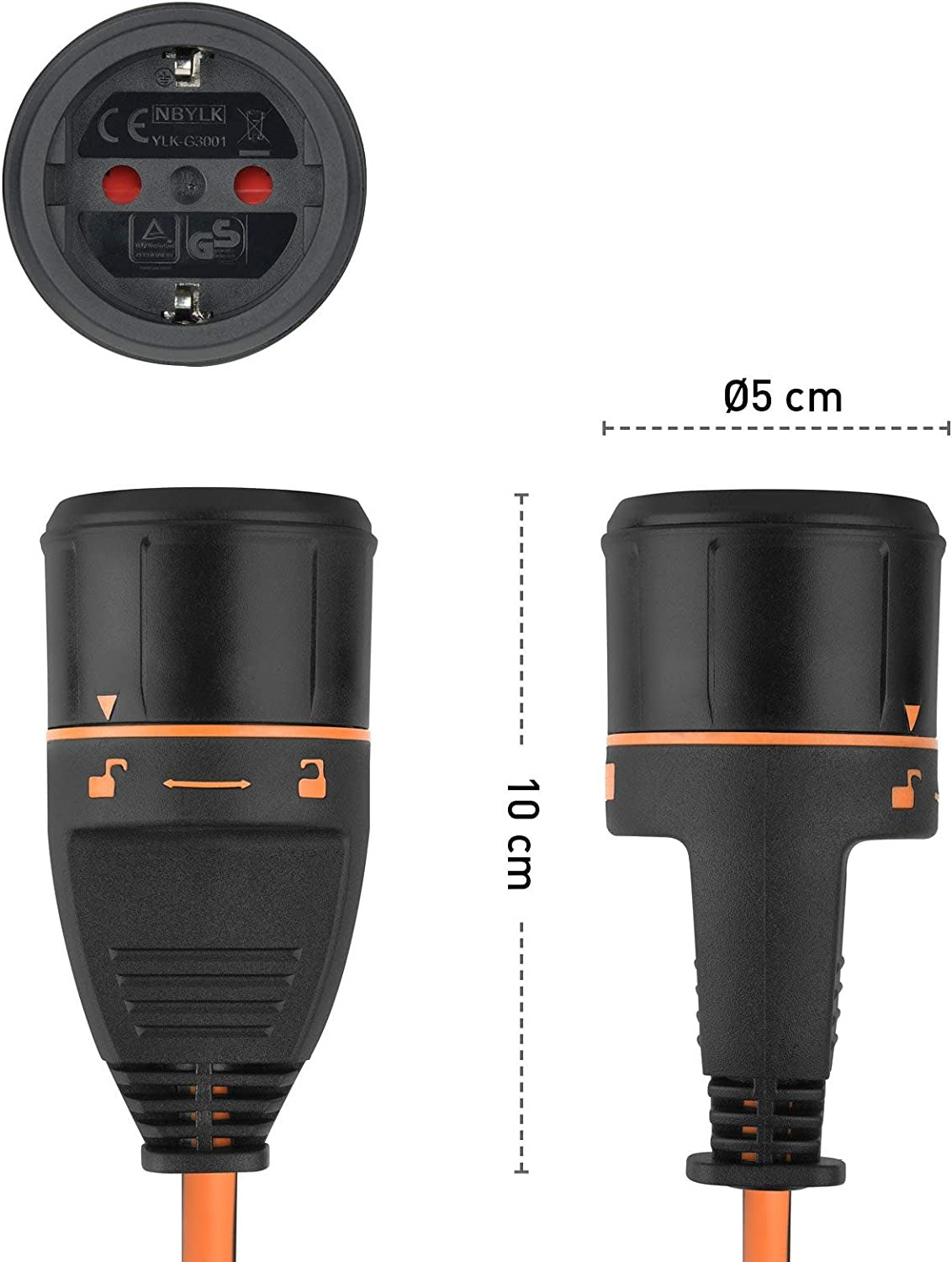 Avvolgicavo prolunga da giardino 25 Mt con sistema di blocco presa 3500W max. ELECTRALOCK 49237