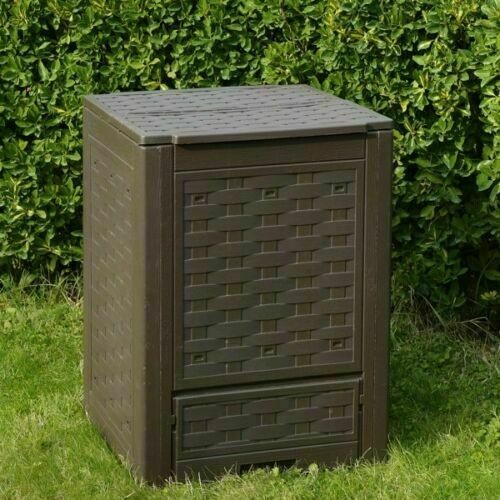 Compostiera composter da giardino finitura Rattan Lt 300 marrone Toomax