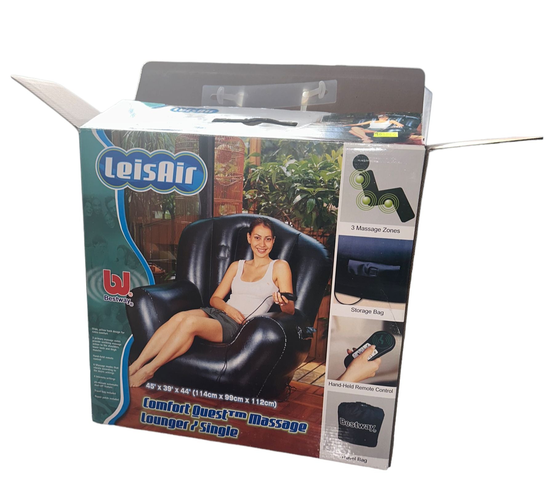 Poltrona gonfiabile massaggiante a 6 modalità da interno e da viaggio con borsa per il trasporto Bestway