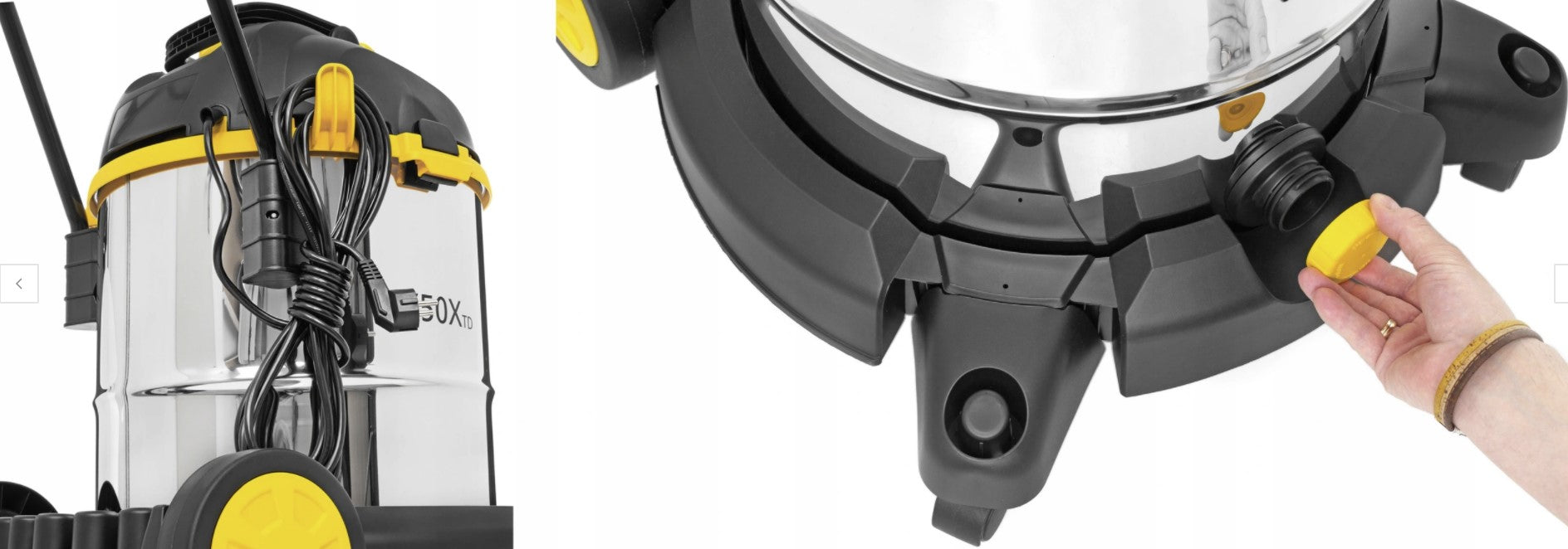 Bidone Aspira solidi e liquidi Acciaio Inox 50 lt 1600 W Stanley SXVC50XTDE