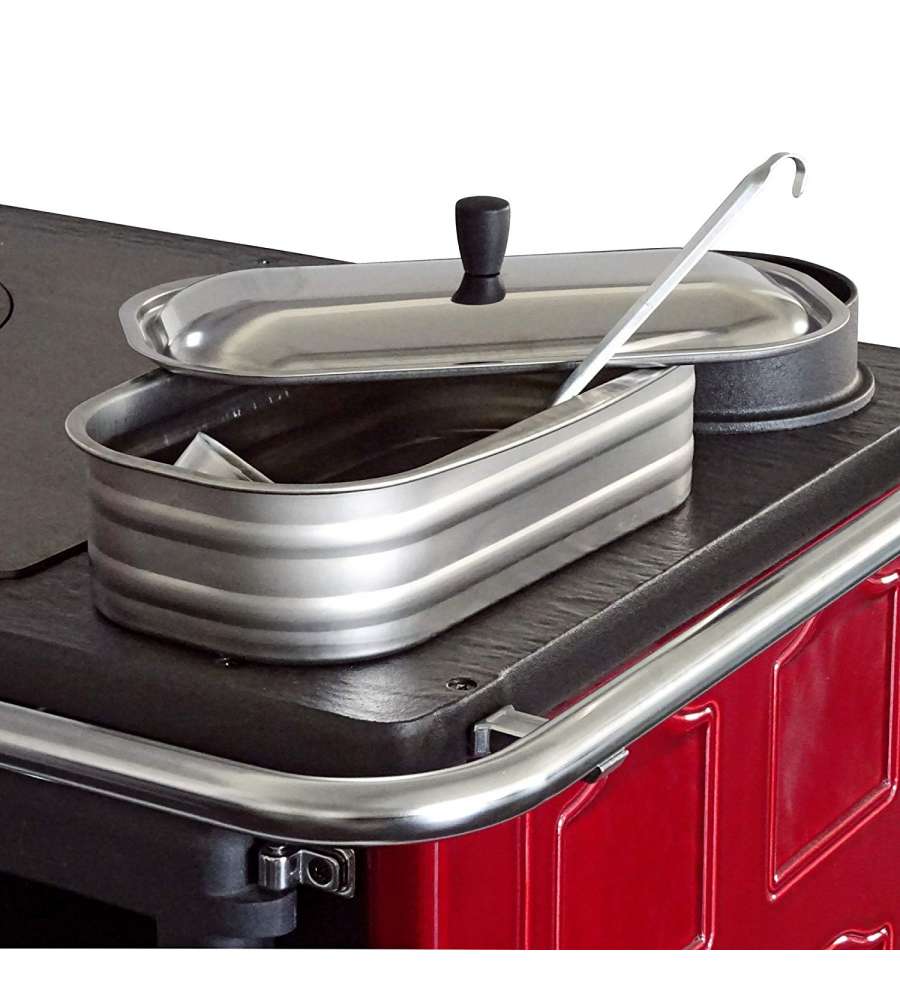 Bollitore vaschetta in acciaio inox con mestolo per cucine stufe a legna Nordica 4,5