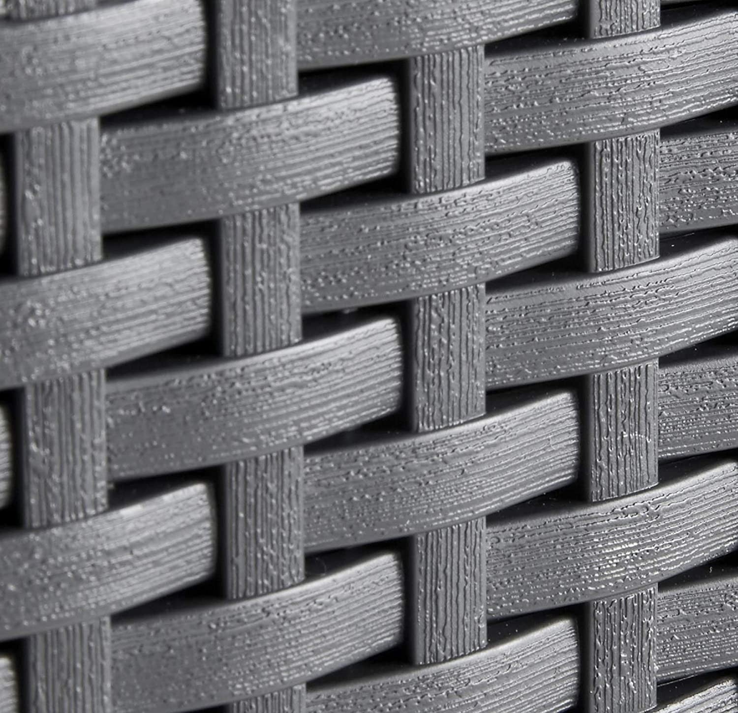 Salotto Set rattan Arenal antracite da esterno giardino con divano tavolino e poltrone