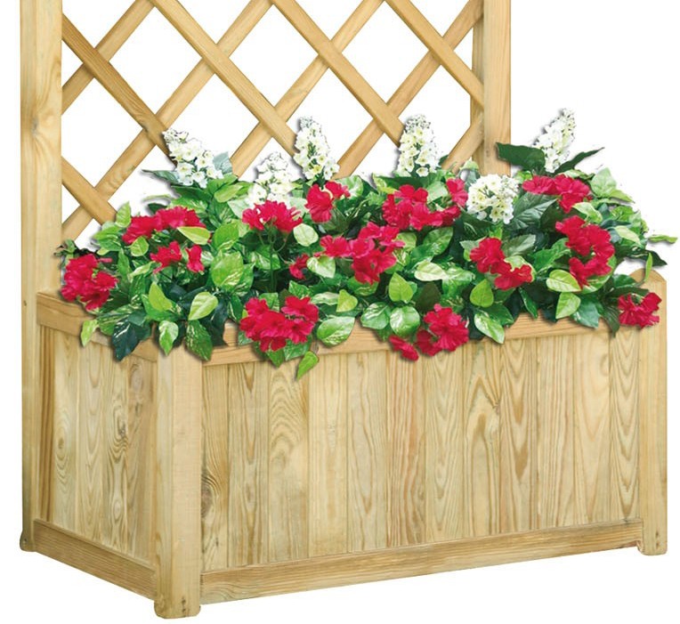 Fioriera in legno di pino impregnate con pannello L80xP40xH172 cm LASA