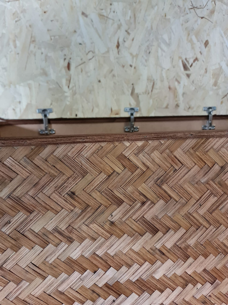 Baule cesta cassapanca porta legna in vimini e faggio interno colore castagno Jumbo