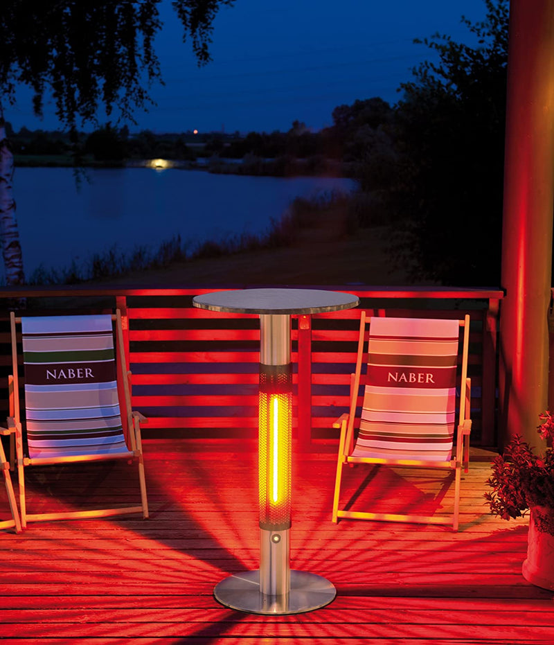 Copia del Tavolo tondo 60x60 cm riscaldante termotavolo a infrarossi da esterno in acciaio per bar e locali sole mezzanotte NIKLAS