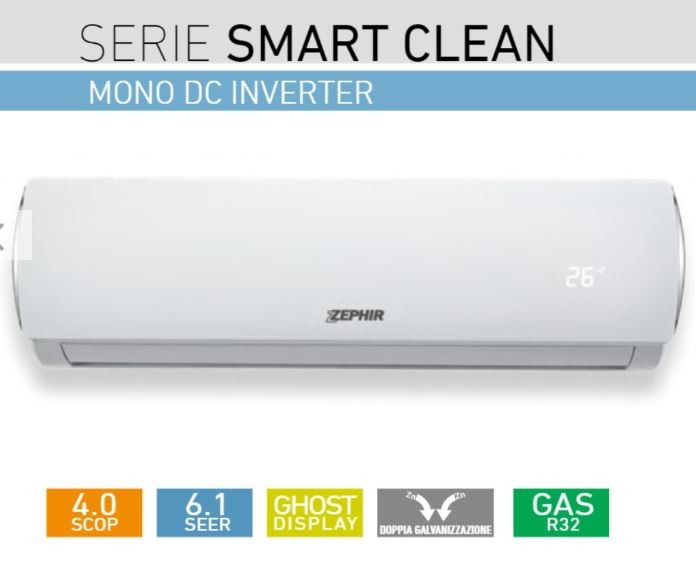 Condizionatore climatizzatore Zephir ZVC 9000 BTU Split + Pompa di calore