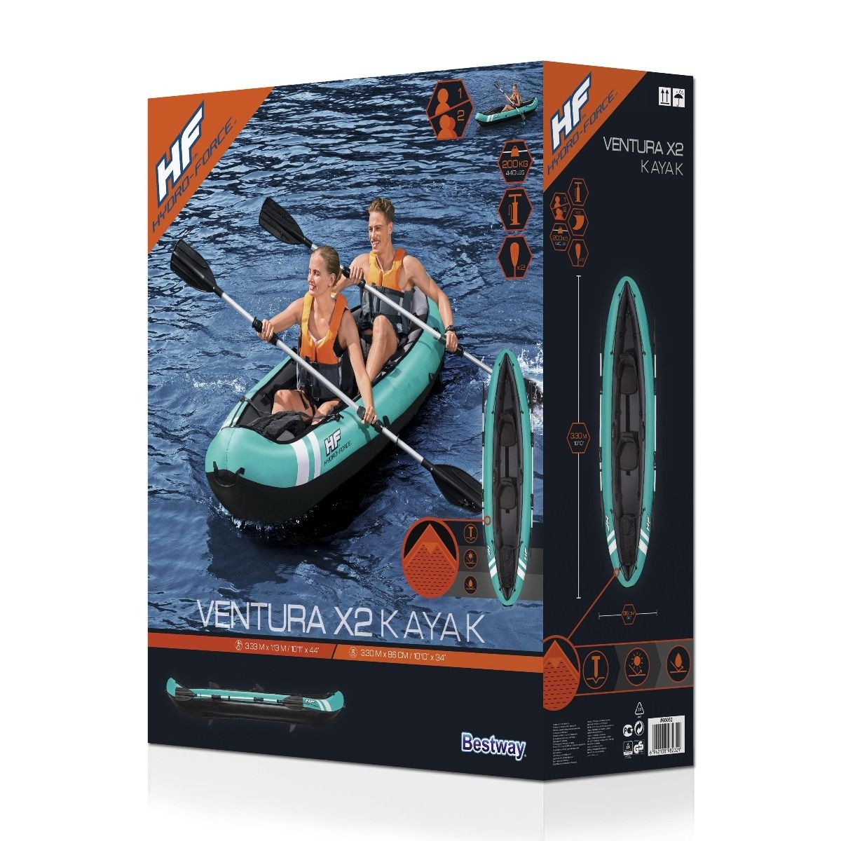 Kayak Gonfiabile 2 posti con pagaia e pompa Ventura BestWay 65052