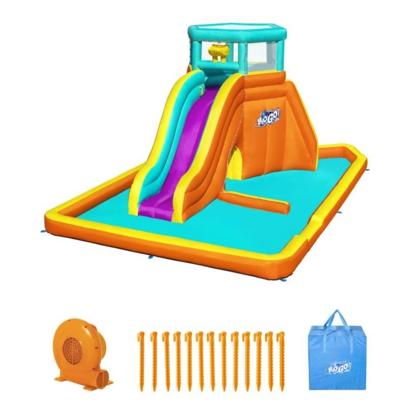 Mega Parco Acquatico Gonfiabile con scivolo Tidal Tower 565x373x265 cm BestWay 53385