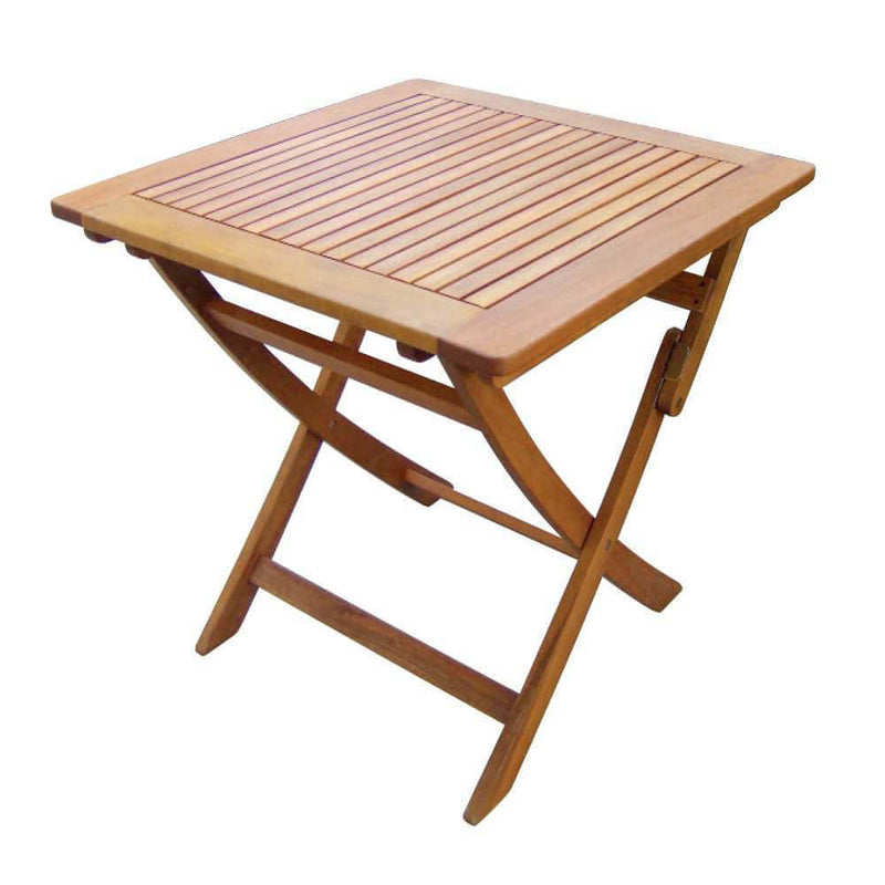 Tavolino pieghevole da esterno 70x70 cm in legno di acacia Nordik