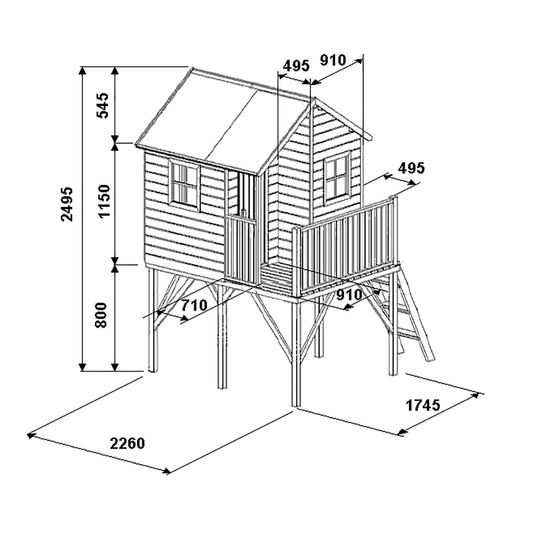 Casetta palafitta in legno gioco da giardino Maya Wooden chalet Maxi