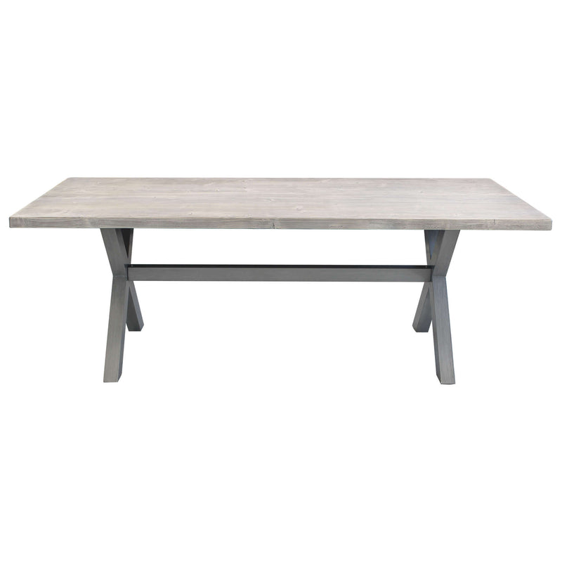 Tavolo per esterno in alluminio con piano in cementite effetto legno 200