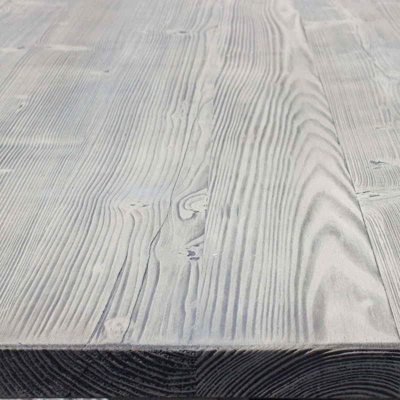 Tavolo per esterno in alluminio con piano in cementite effetto legno 200