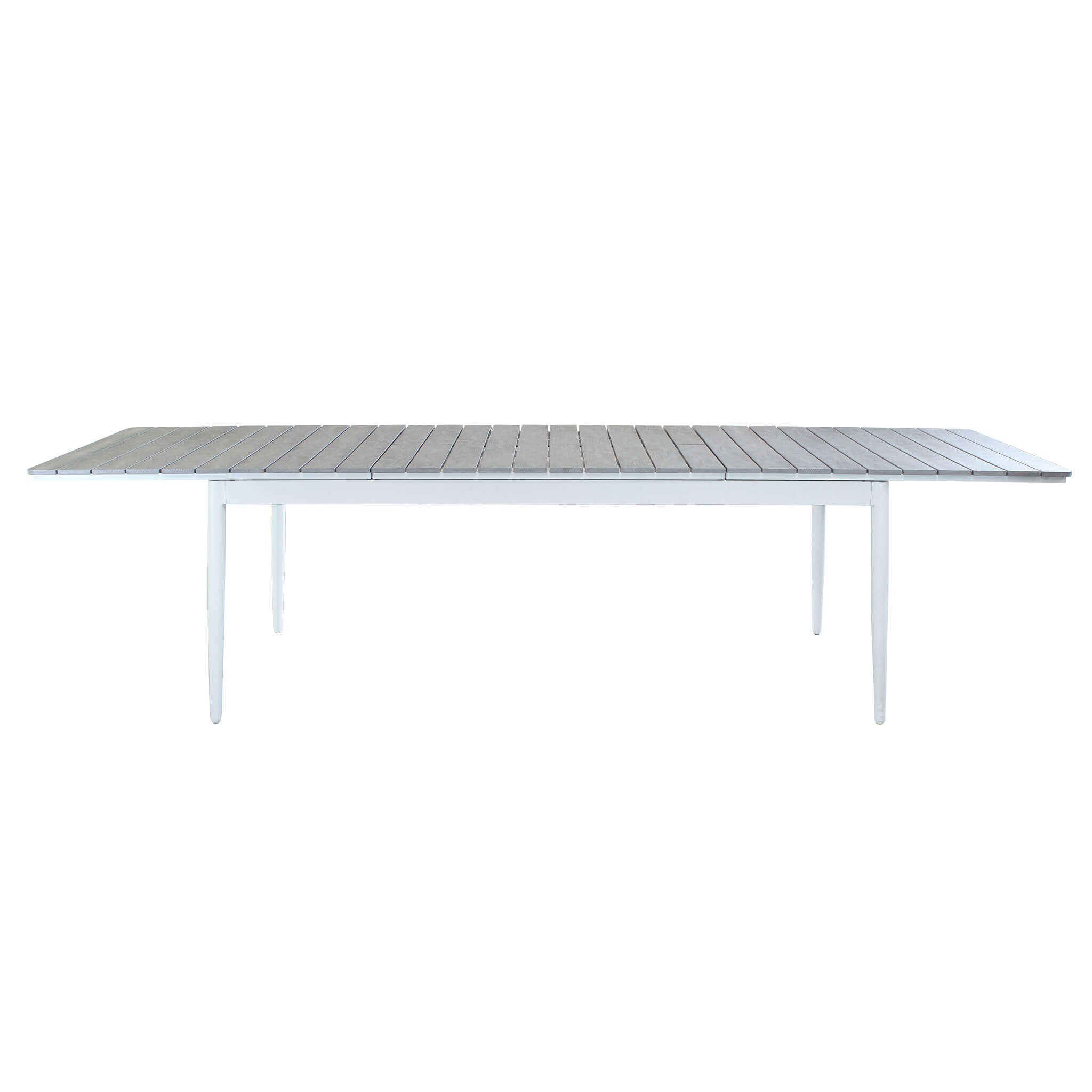 Tavolo allungabile da esterno in alluminio con piano effetto doghe MIRAG