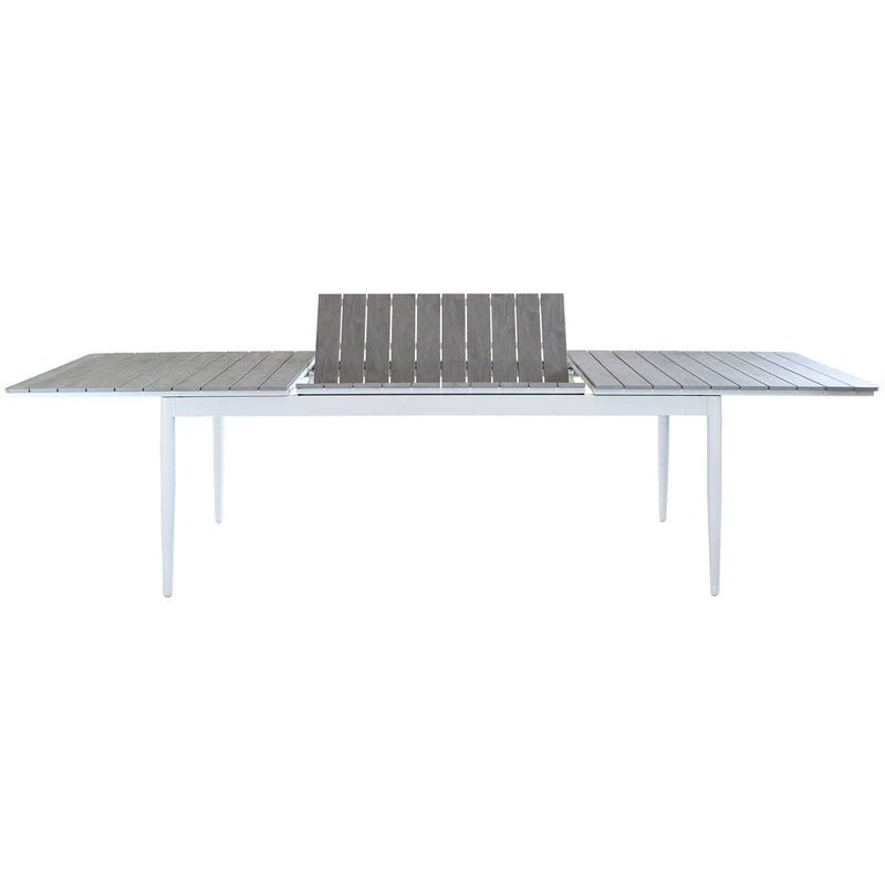 Tavolo allungabile da esterno in alluminio con piano effetto doghe MIRAG