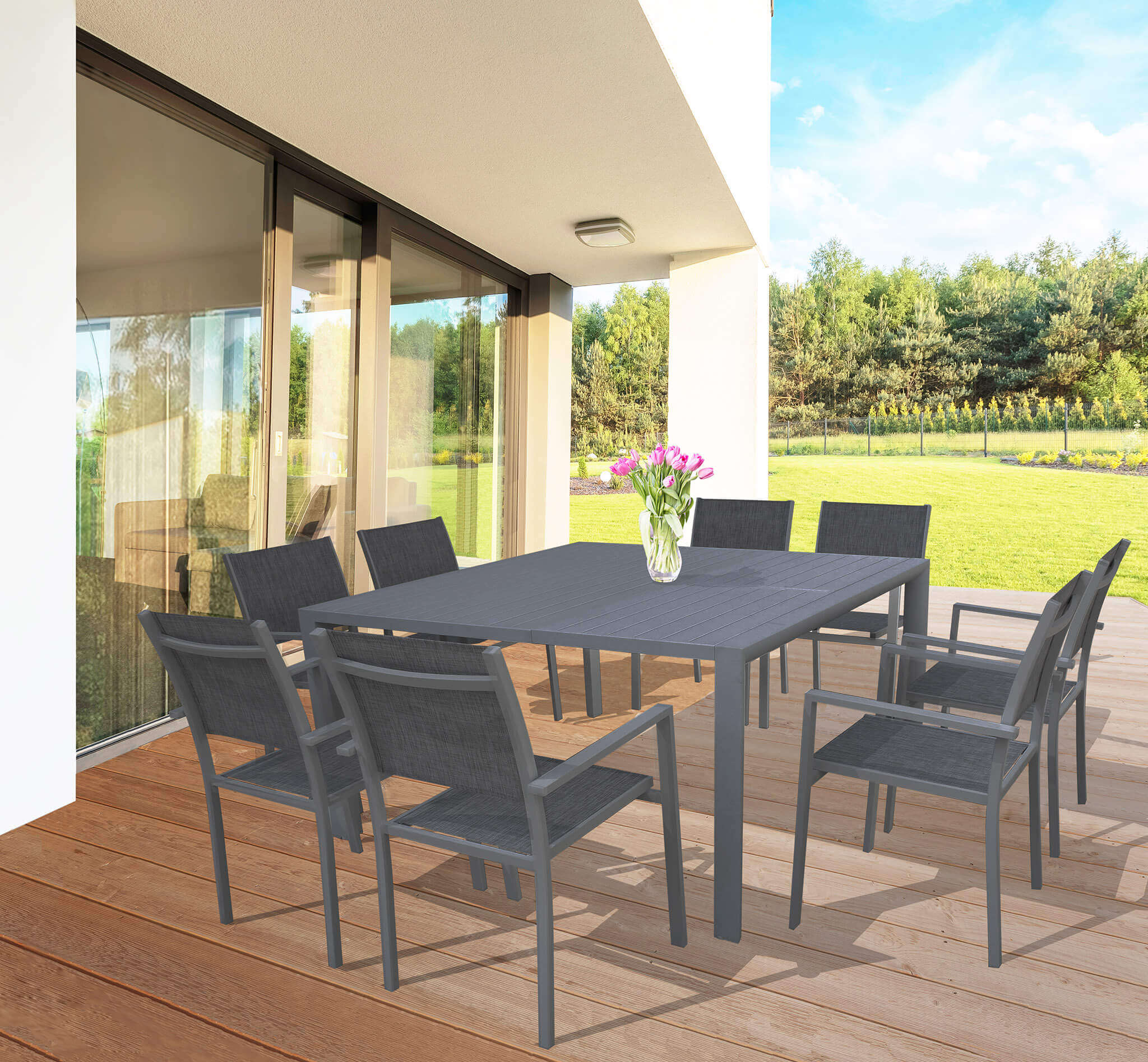 Tavolo estensibile per esterno in alluminio 100/150 cm SPAIN