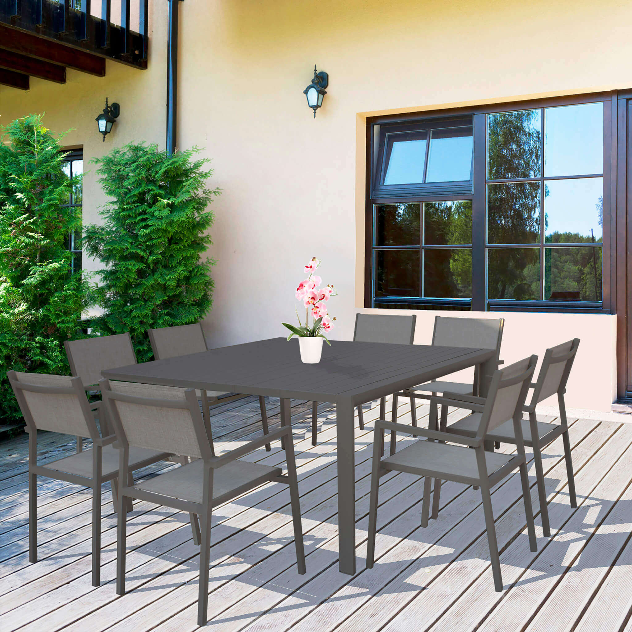 Tavolo estensibile per esterno in alluminio 100/150 cm SPAIN