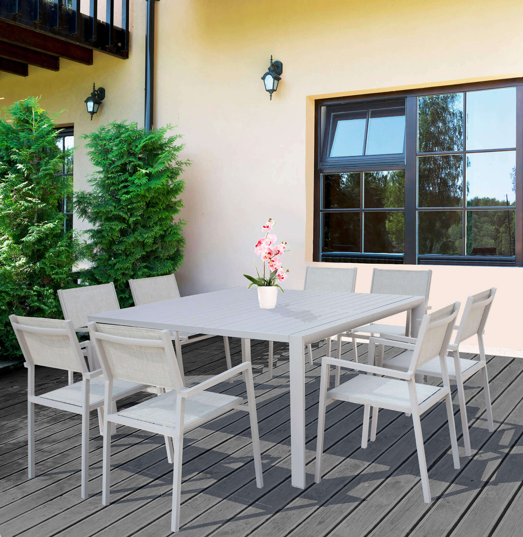 Tavolo estensibile per esterno in alluminio 100/150 cm SPAIN