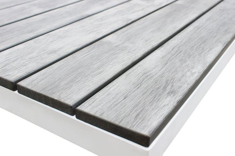 Salotto angolare in alluminio con base effetto legno per esterno STREET