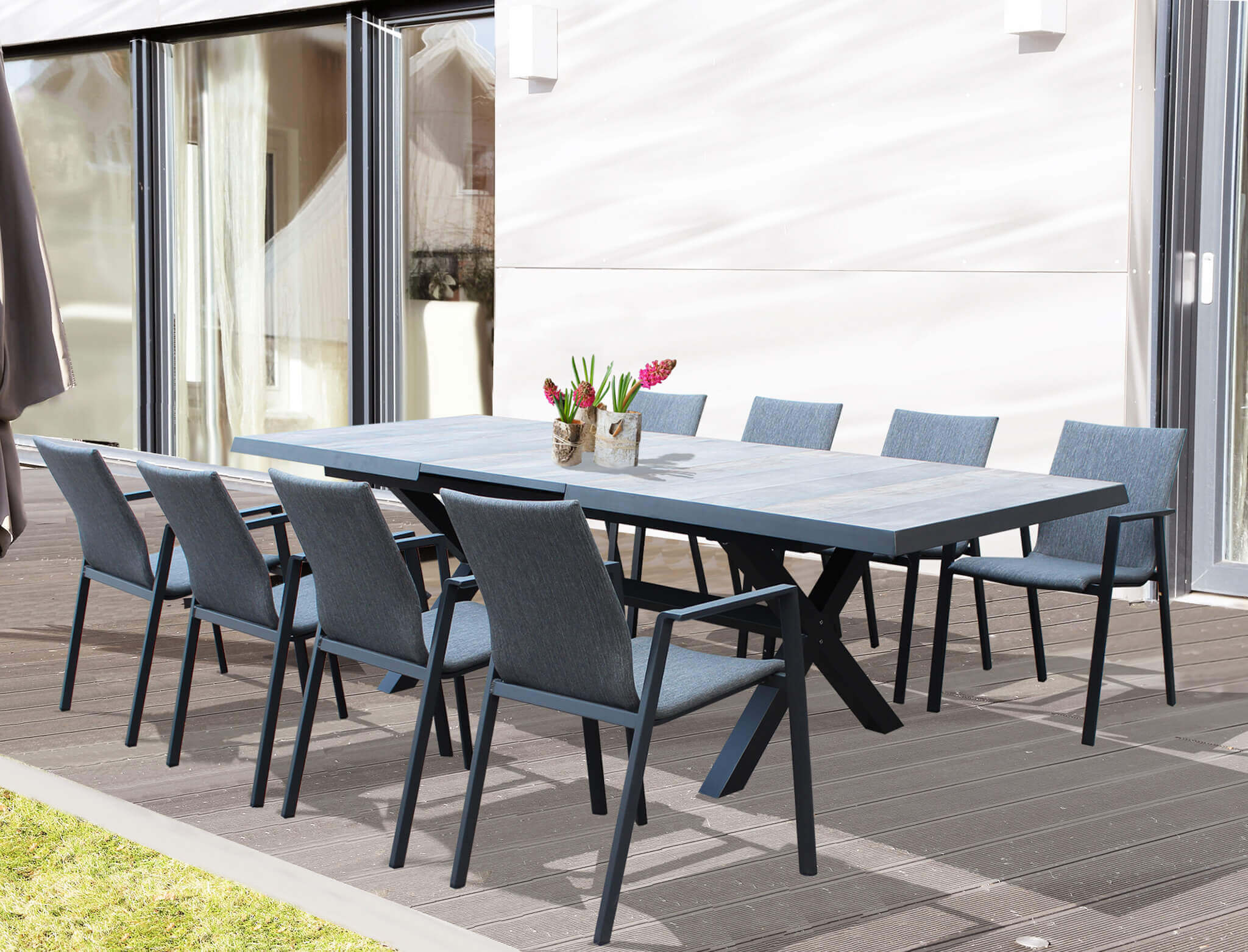 Sedia poltrona impilabile per esterno in alluminio LAGON