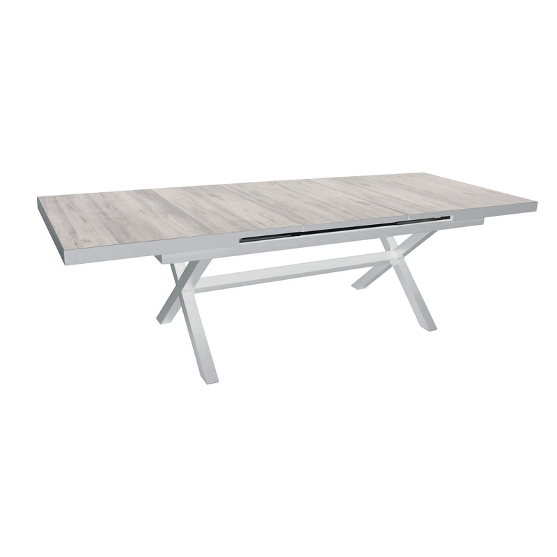 Tavolo allungabile per esterno in alluminio con piano in gres effetto le