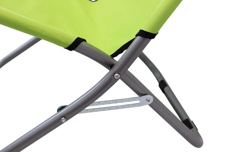 Spiaggina sedia chiudibile in acciaio e textilene verde con cuscino pogg