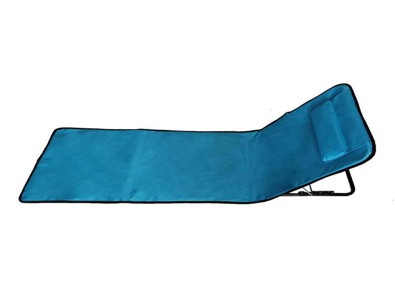 Materassino pieghevole blu in acciaio con cuscino Mercus