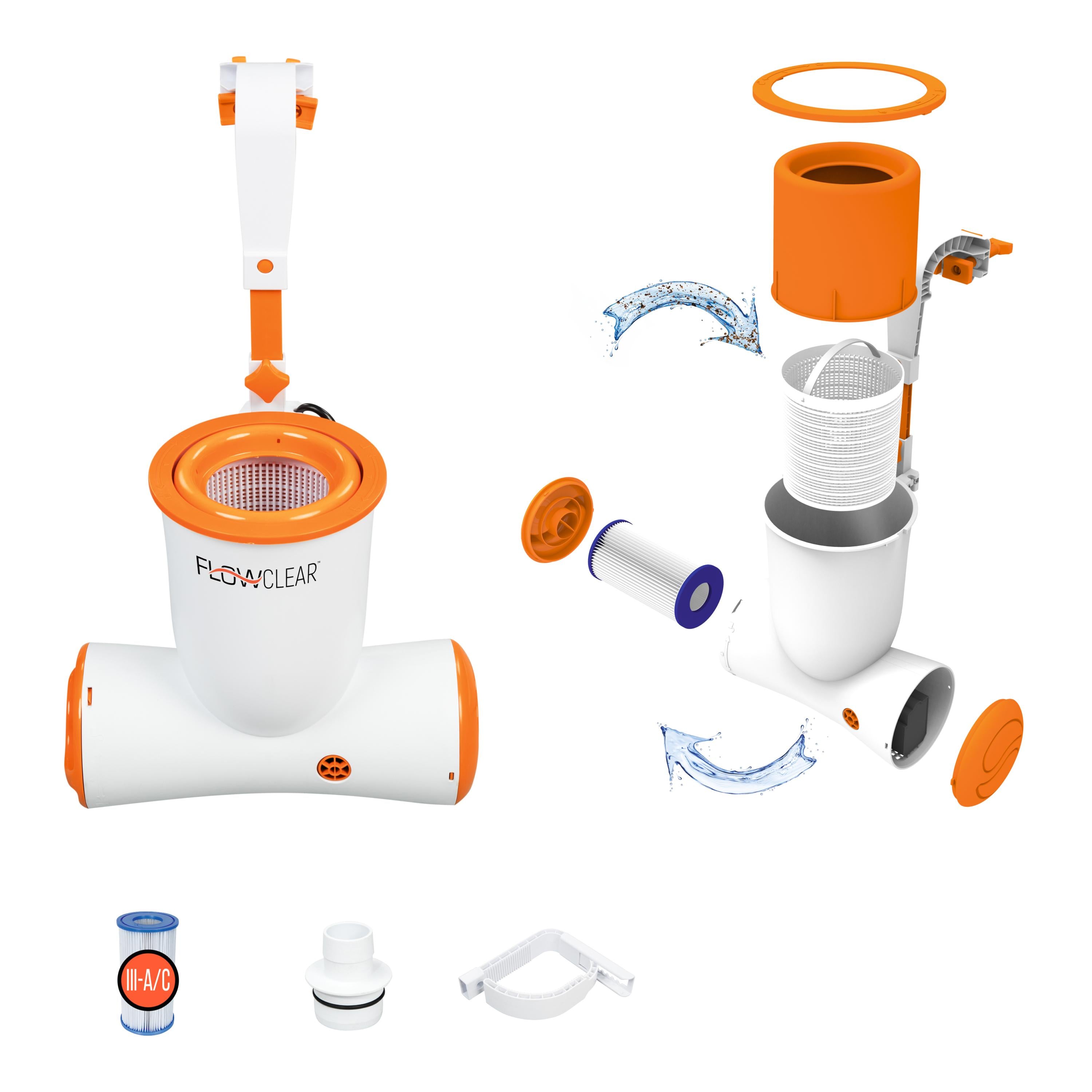 Pompa filtro skimmer a parete per piscine Flowclear Skimatic Bestway 58462