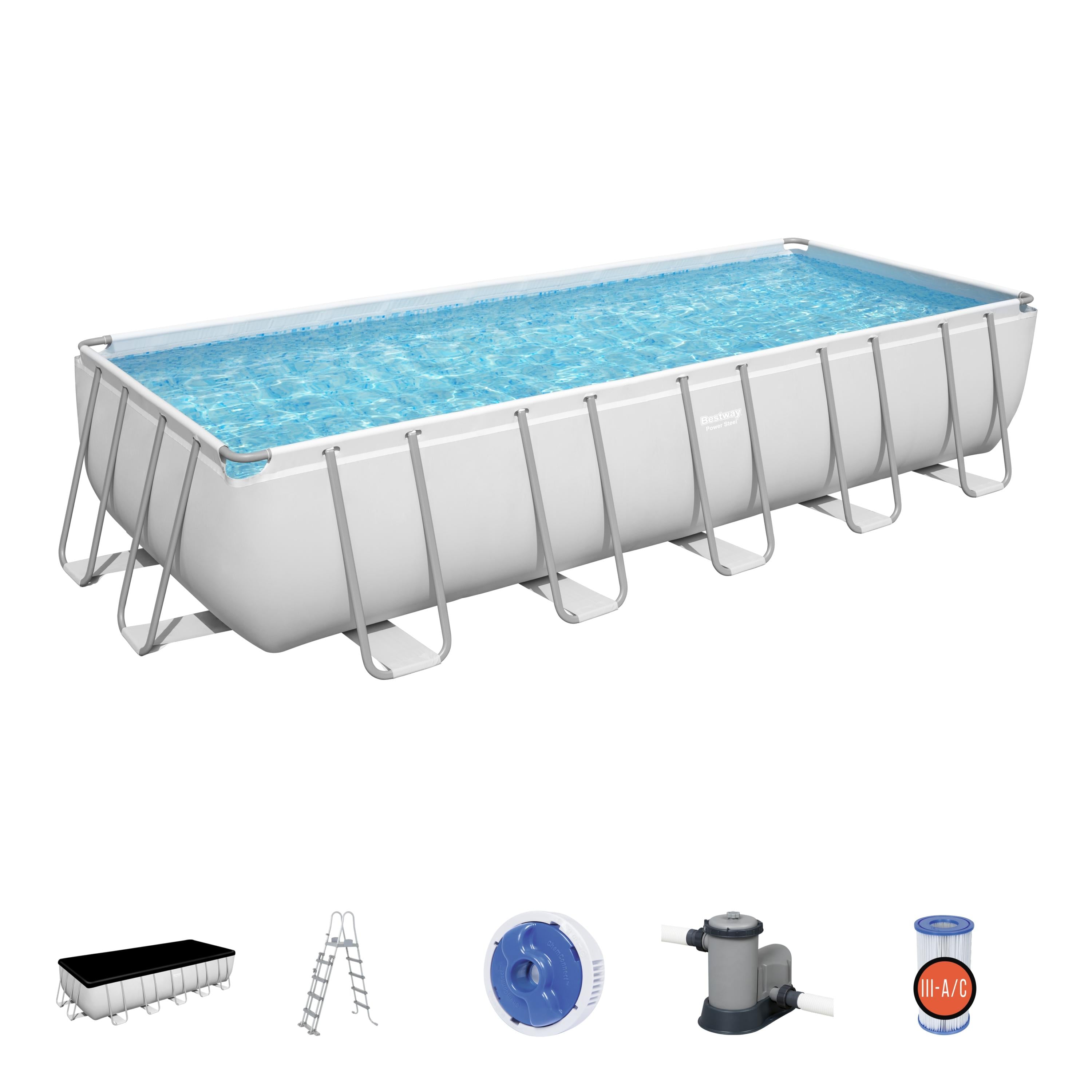 Piscina fuori terra rettangolare Power Steel 640x274x132 cm Bestway 5611Z