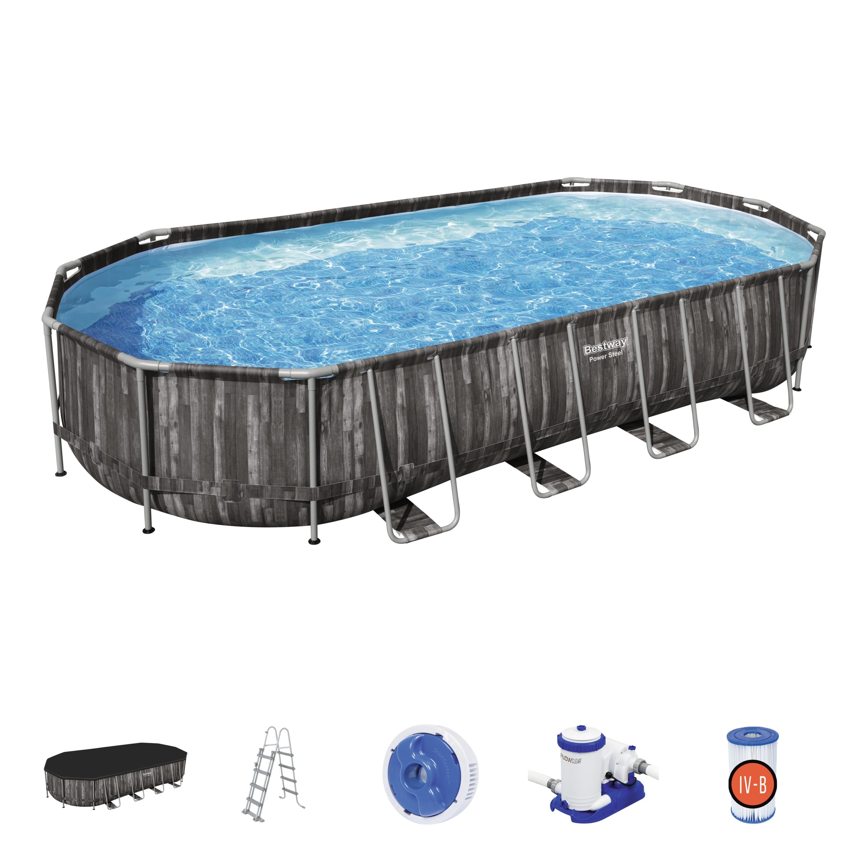 Piscina fuori terra ovale Power Steel 732x366x122 cm Bestway 5611T