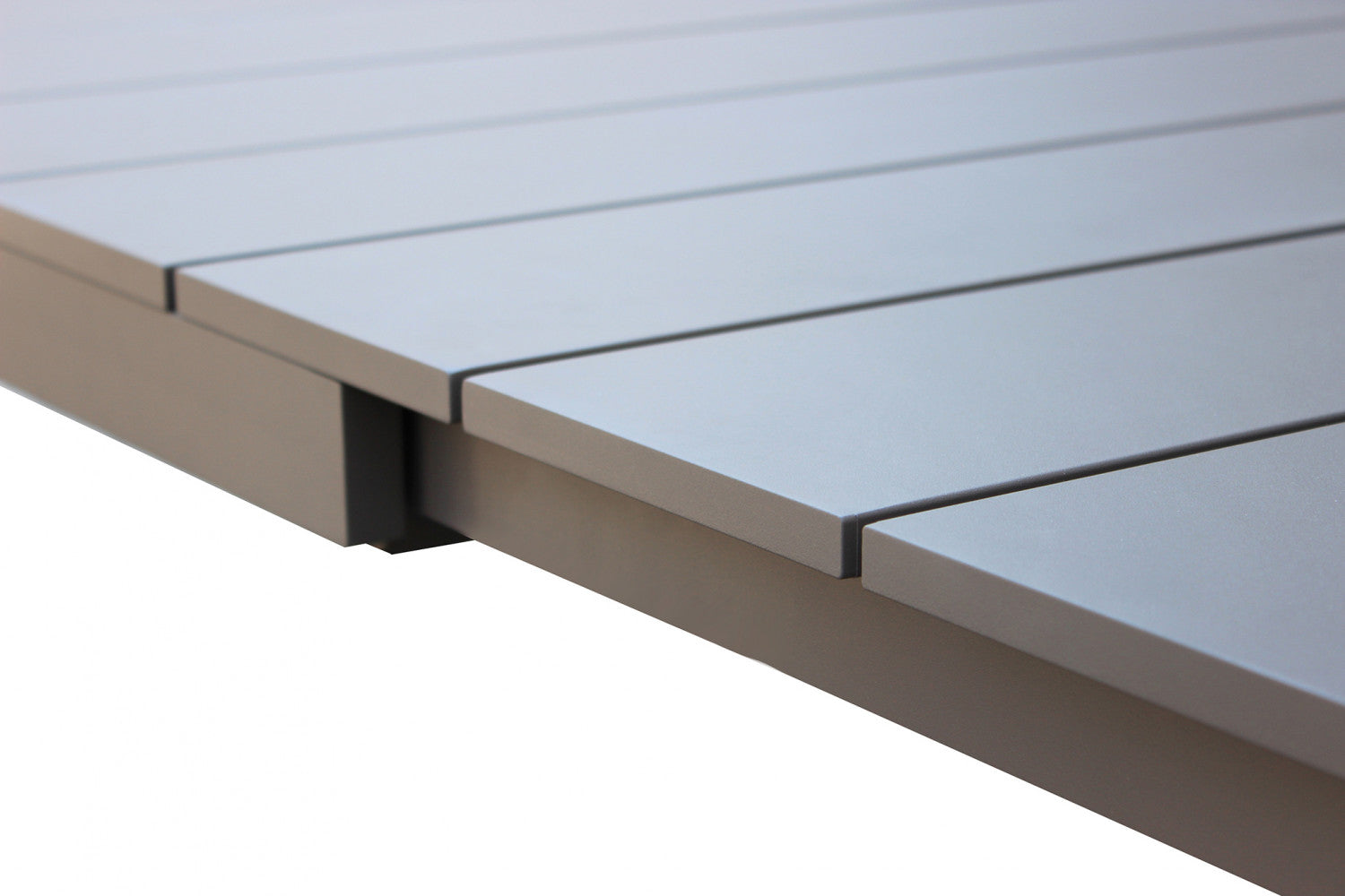 Tavolo estensibile da giardino con struttura in alluminio e piano effetto doghe Spenser