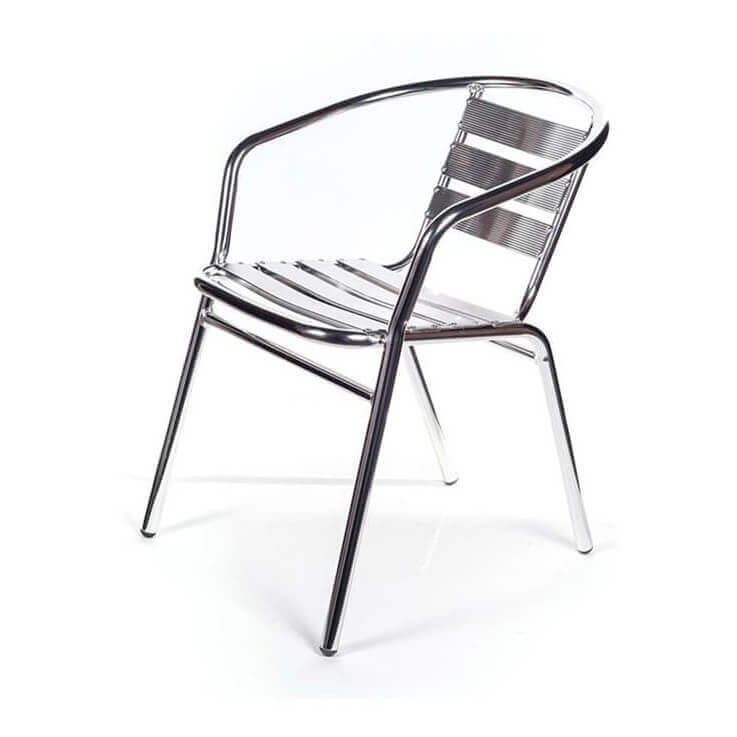 Poltrona impilabile in alluminio 56x55xH74 cm