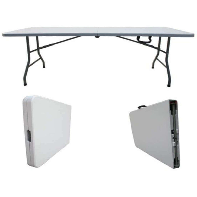 Tavolo pieghevole in acciaio e plastica 180x75x74 h cm