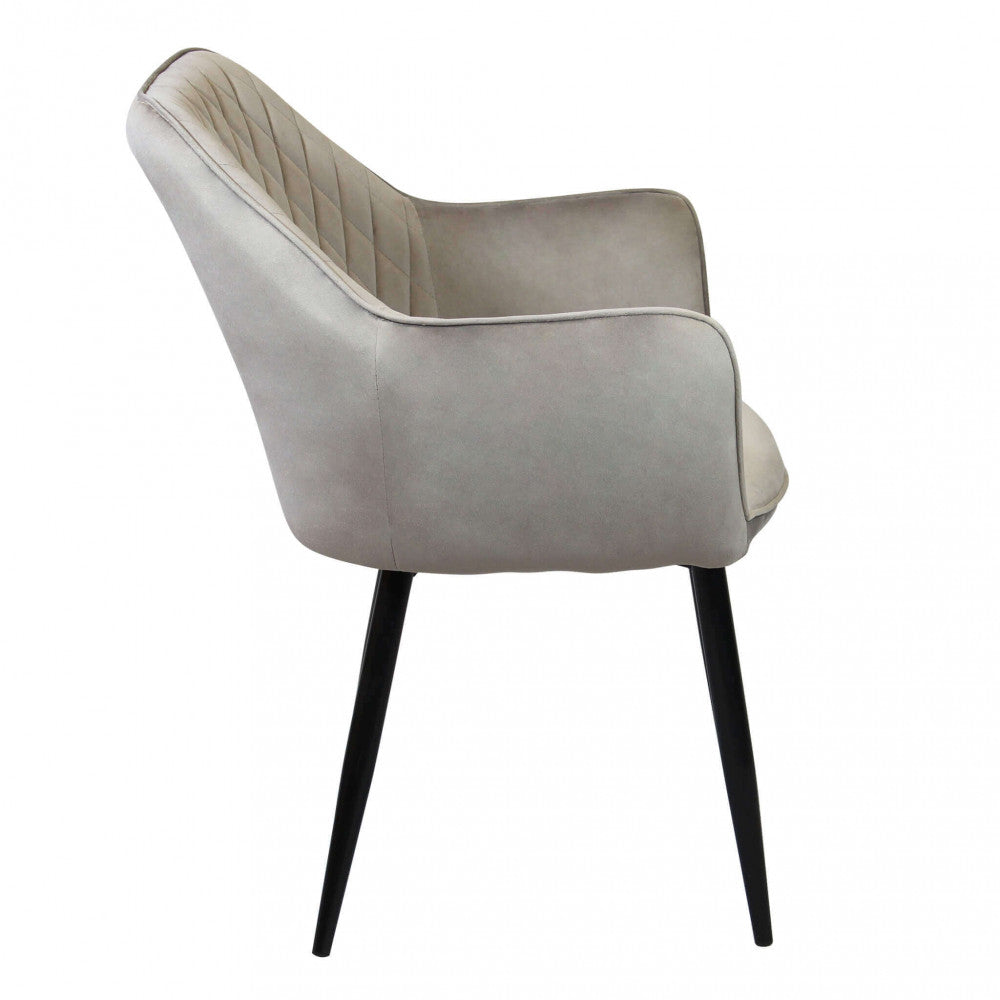 Sedia poltrona design da interno con struttura in metallo e seduta rivestita in velluto Dobby