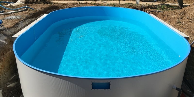 Piscina interrata ovale acciaio in kit 800x400x150 h GRE Madagascar KPEOV8059