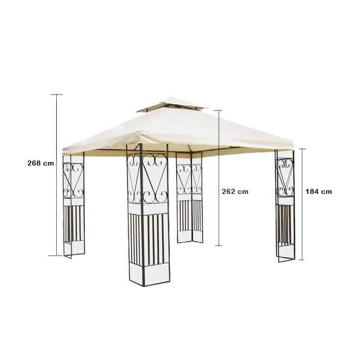 Gazebo in acciaio e poliestere 3x3 mt Raylee