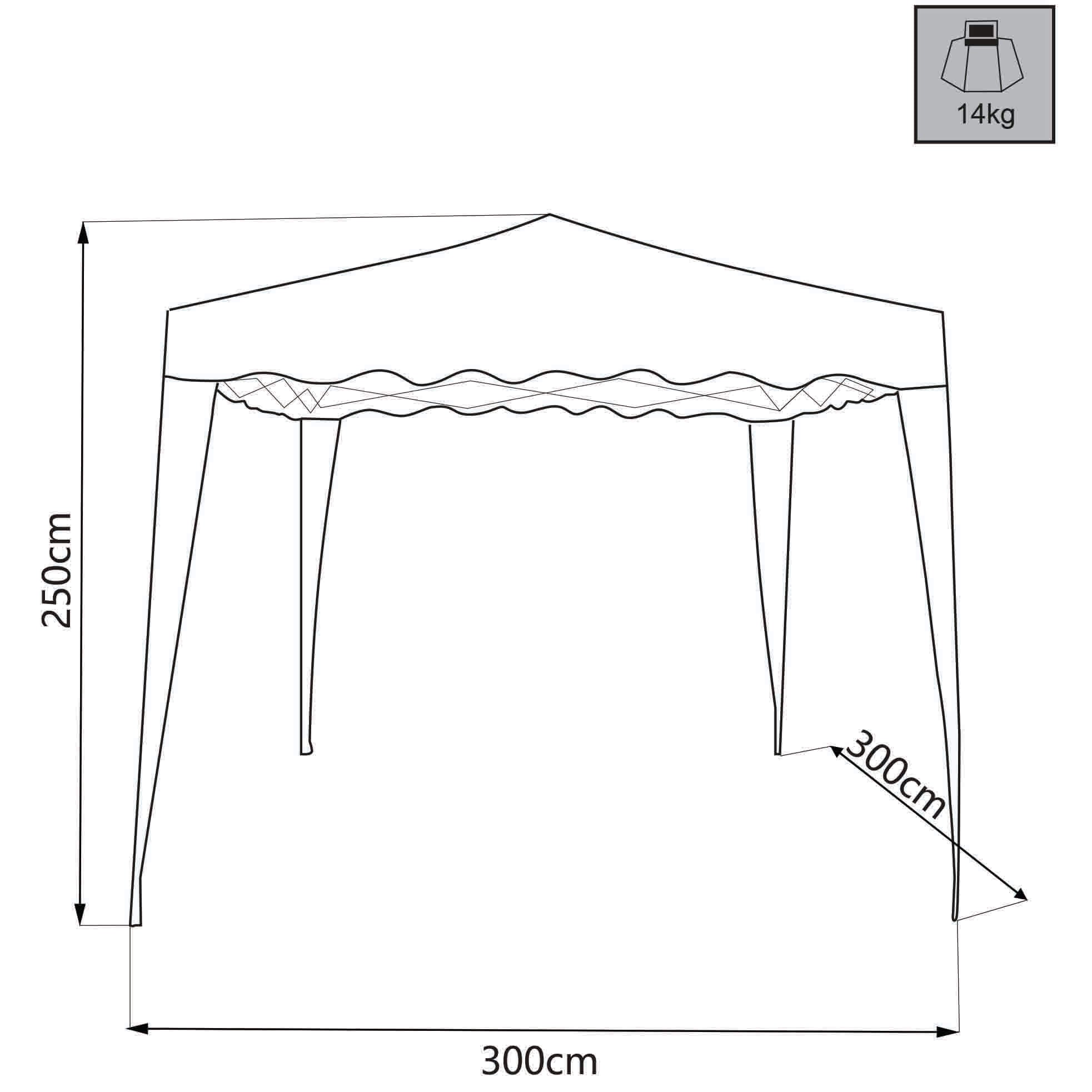 Gazebo in acciaio e poliestere blu 3x3 mt Marilia