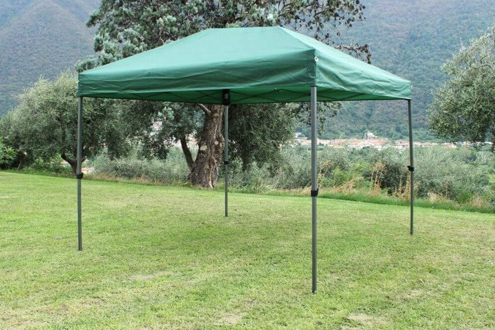 Gazebo pieghevole in acciaio e poliestere verde 3x4,5 mt Hope2