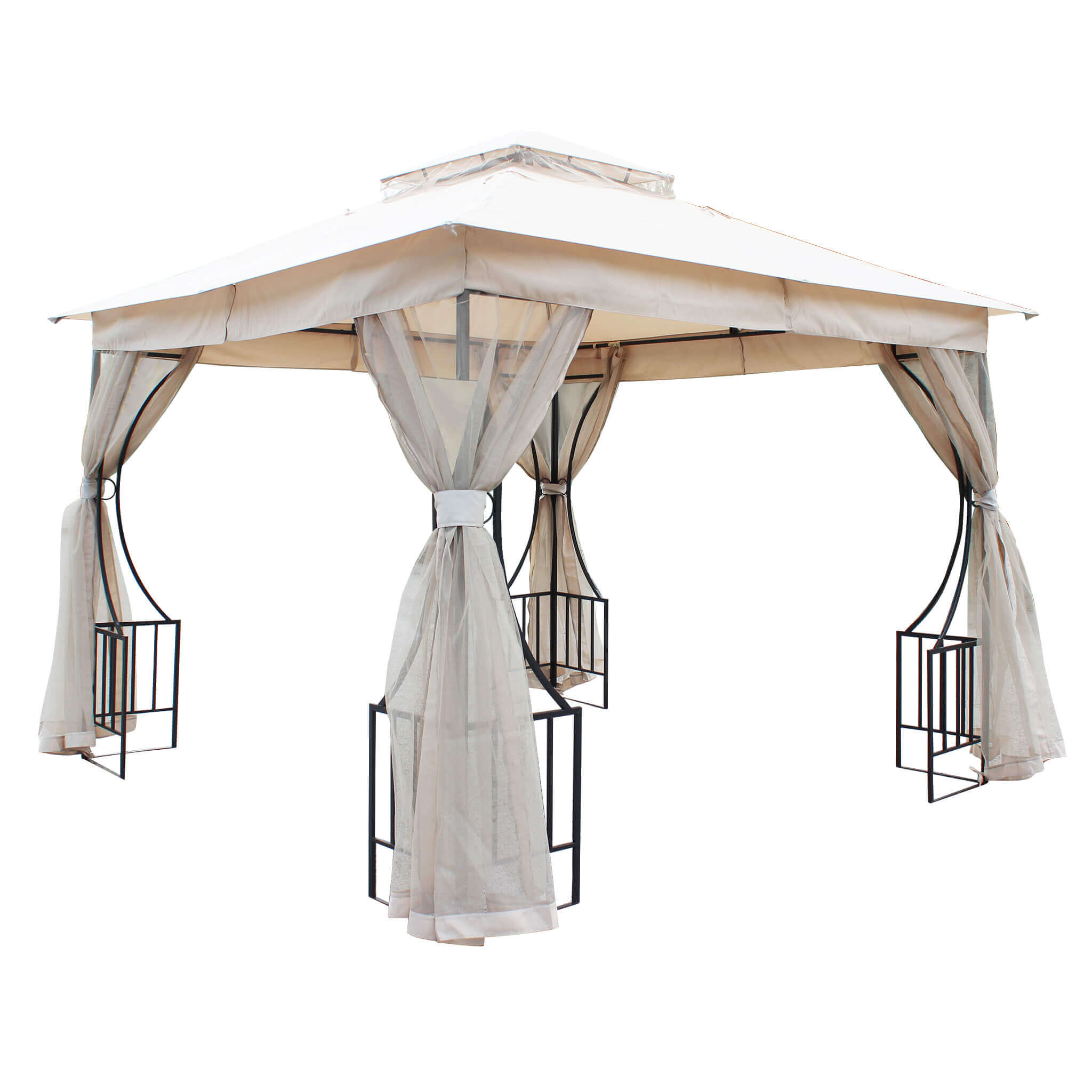 Gazebo in acciaio e poliestere 3x3xH2,65 mt Diamond