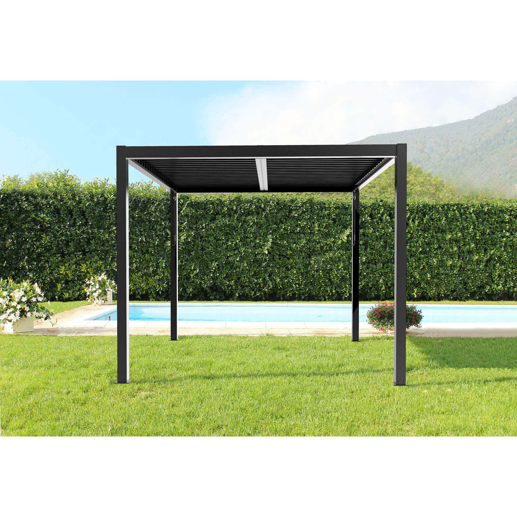 Pergola bioclimatica 3x4 mt in alluminio con lamelle orientabili manualmente Solarium