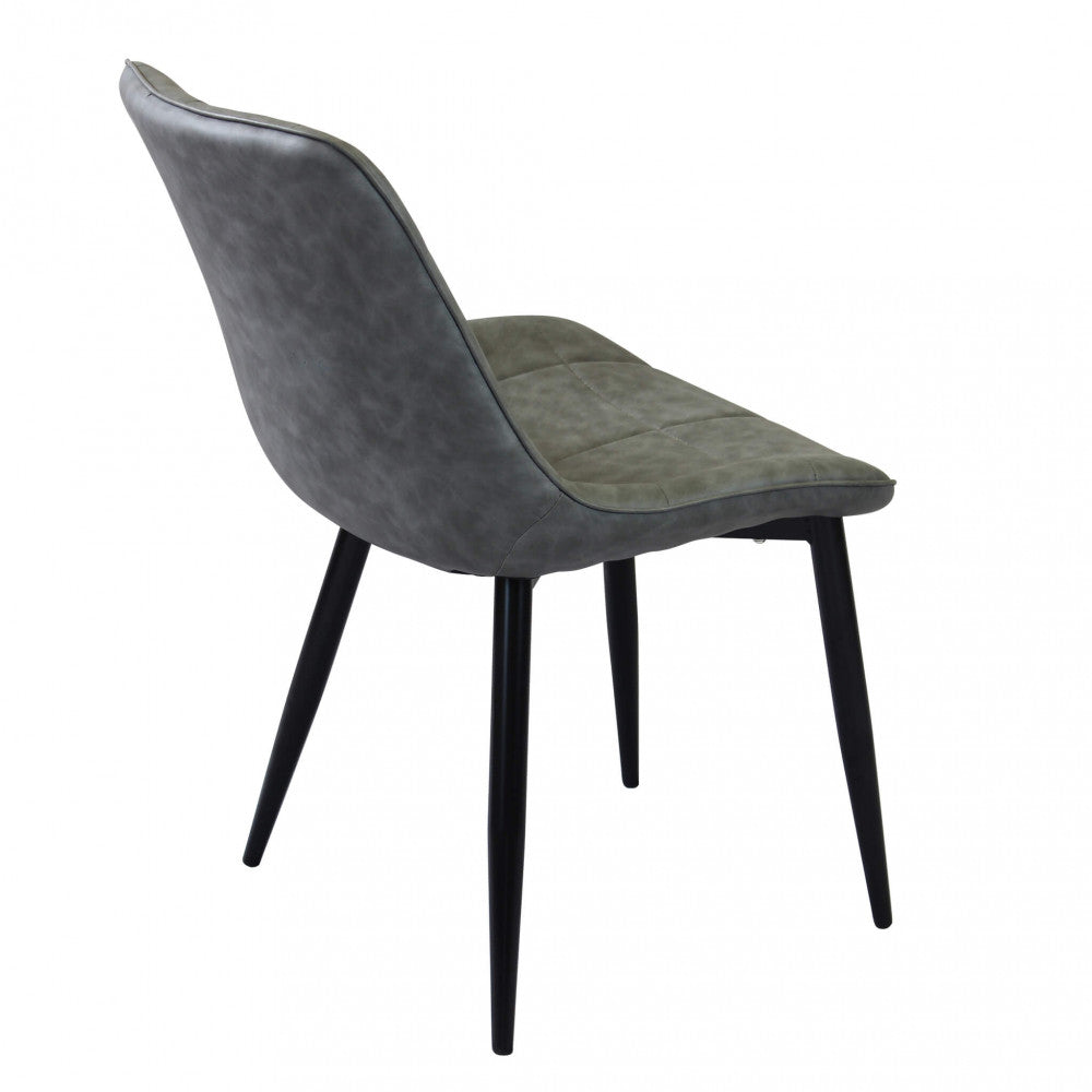 Sedia larga da interno sala da pranzo con struttura in metallo e seduta morbida rivestita in ecopelle No Arm