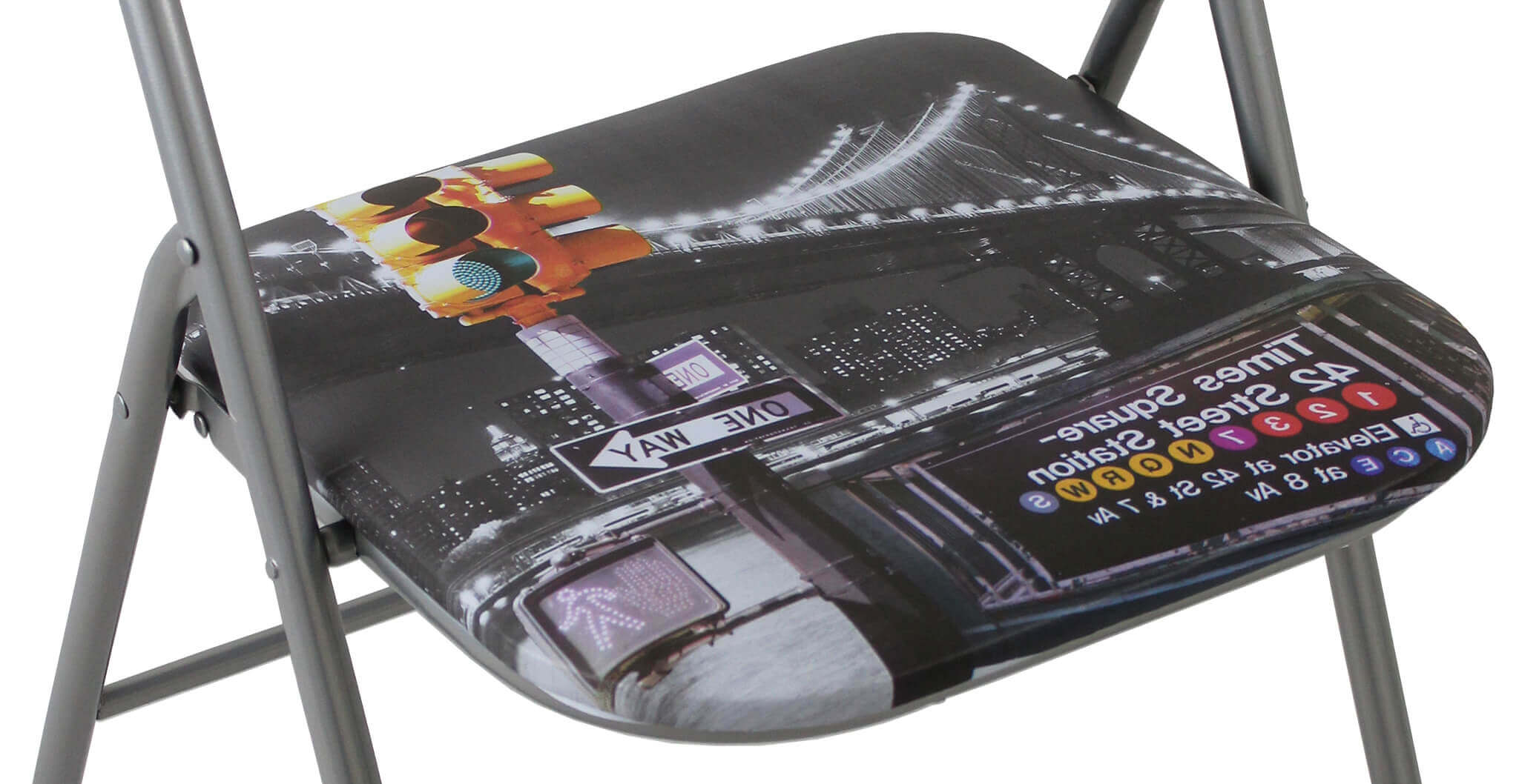 Sedia pieghevole da interno in acciaio con seduta e schienale in PVC imbottito Closy