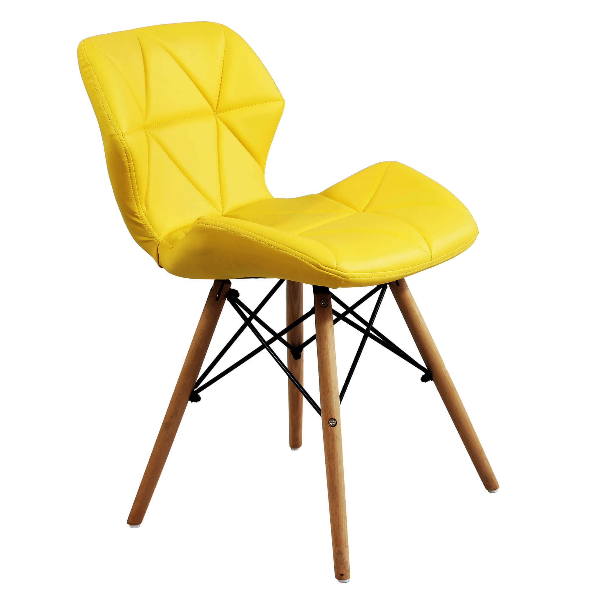 Sedia da interno con struttura in legno e seduta in ecopelle Exagon