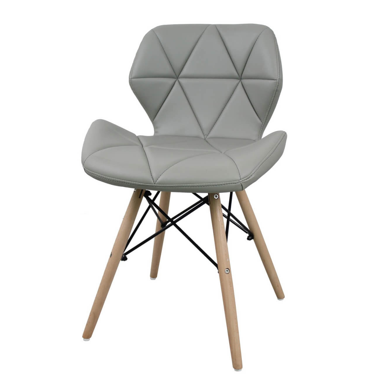 Sedia da interno con struttura in legno e seduta in ecopelle Exagon