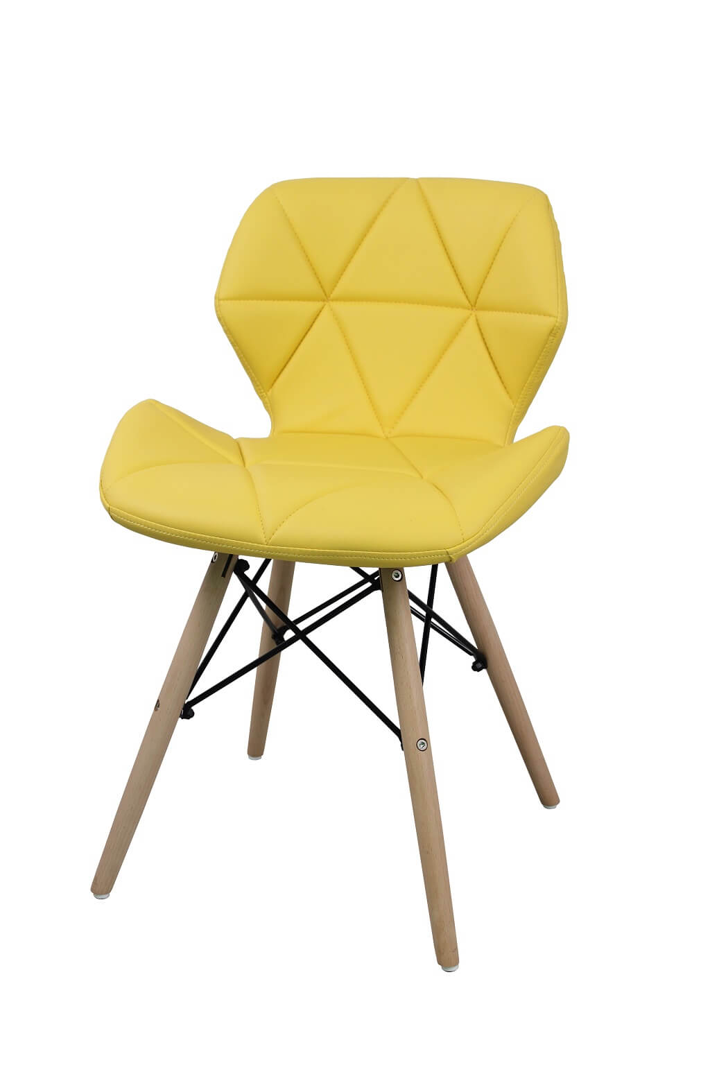 Sedia da interno con struttura in legno e seduta in ecopelle Exagon