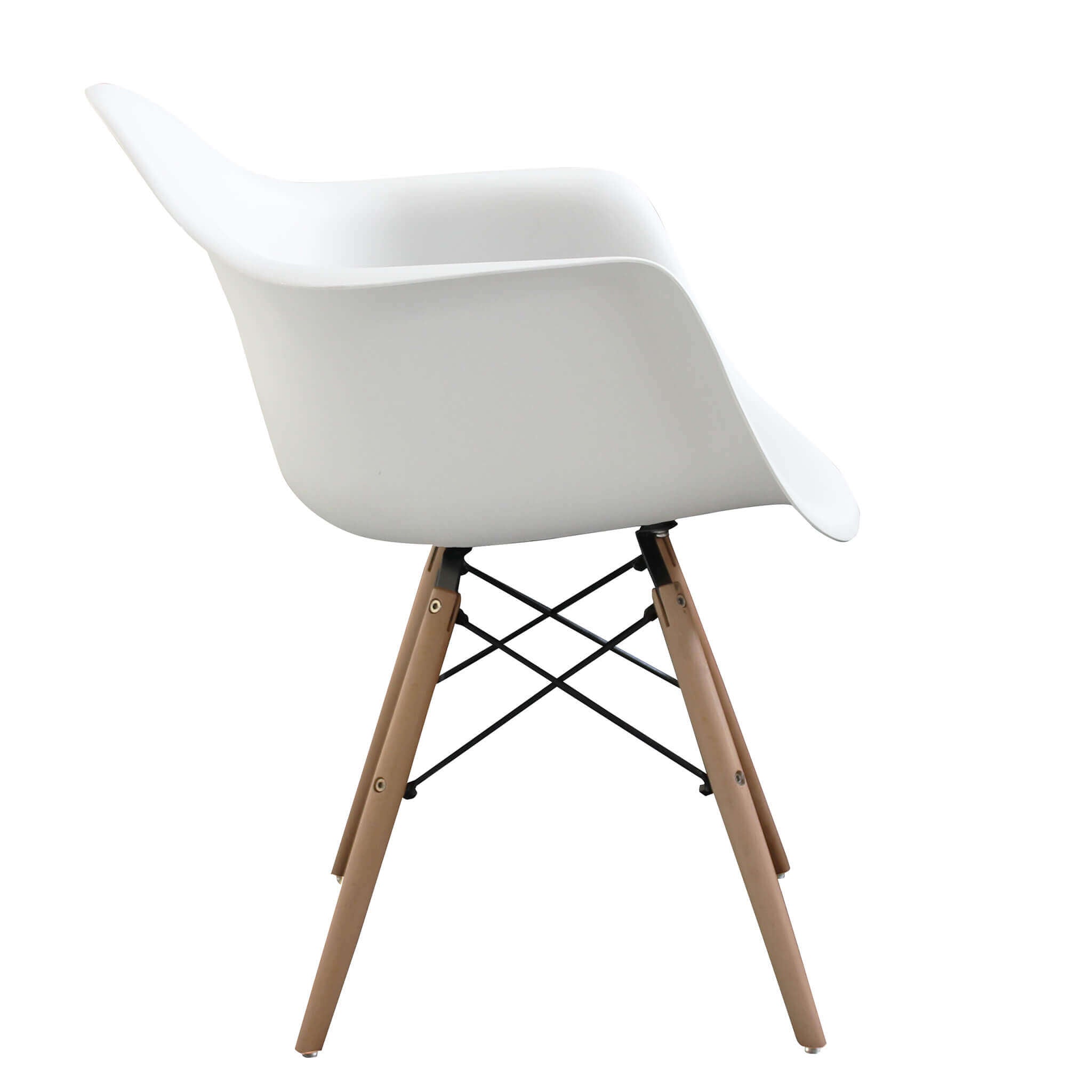 Poltrona sedia da interno con struttura in acciaio e legno e seduta in ABS Spriz