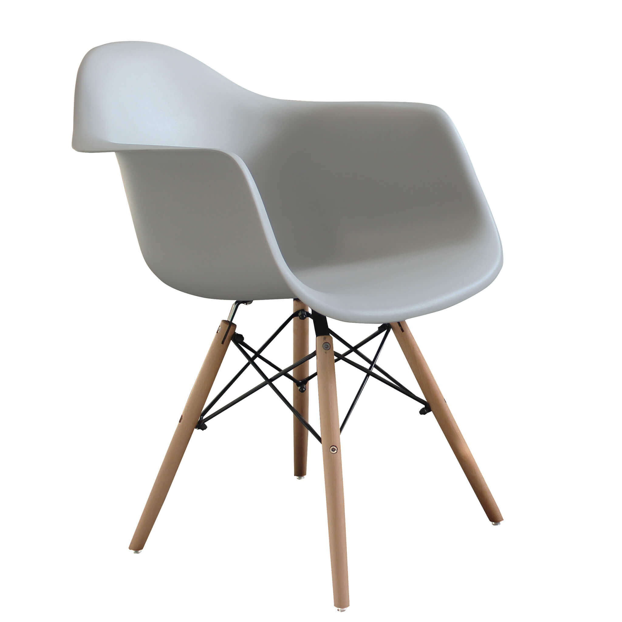 Poltrona sedia da interno con struttura in acciaio e legno e seduta in ABS Spriz