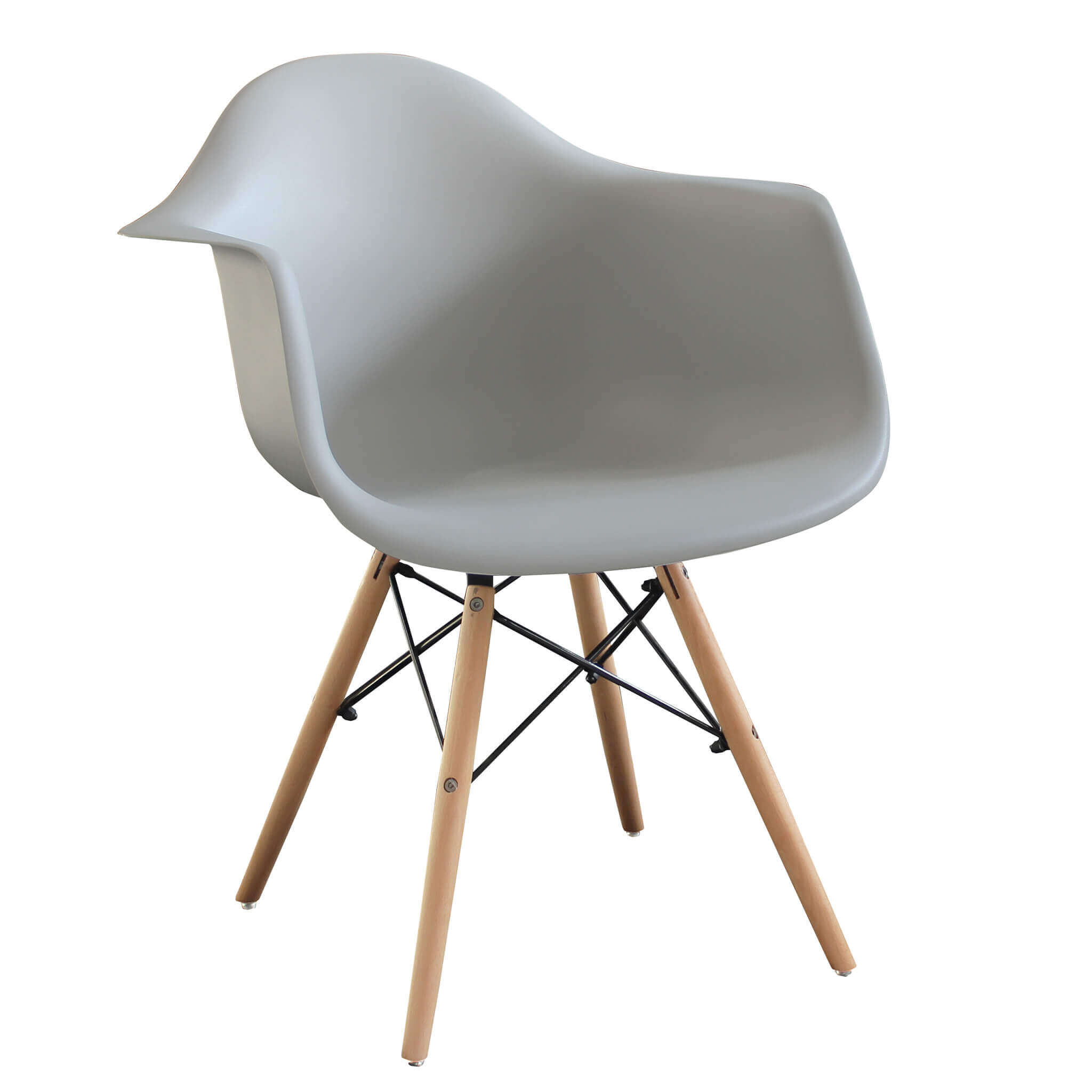 Poltrona sedia da interno con struttura in acciaio e legno e seduta in ABS Spriz