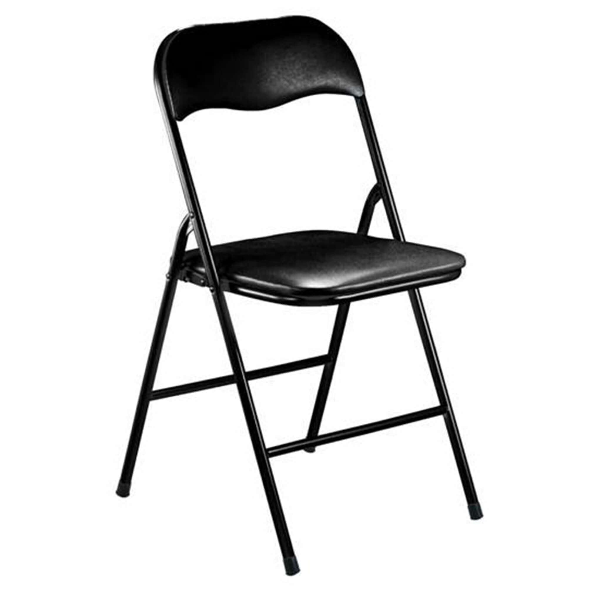 Sedia pieghevole da interno in acciaio con seduta e schienale in PVC imbottito Closy