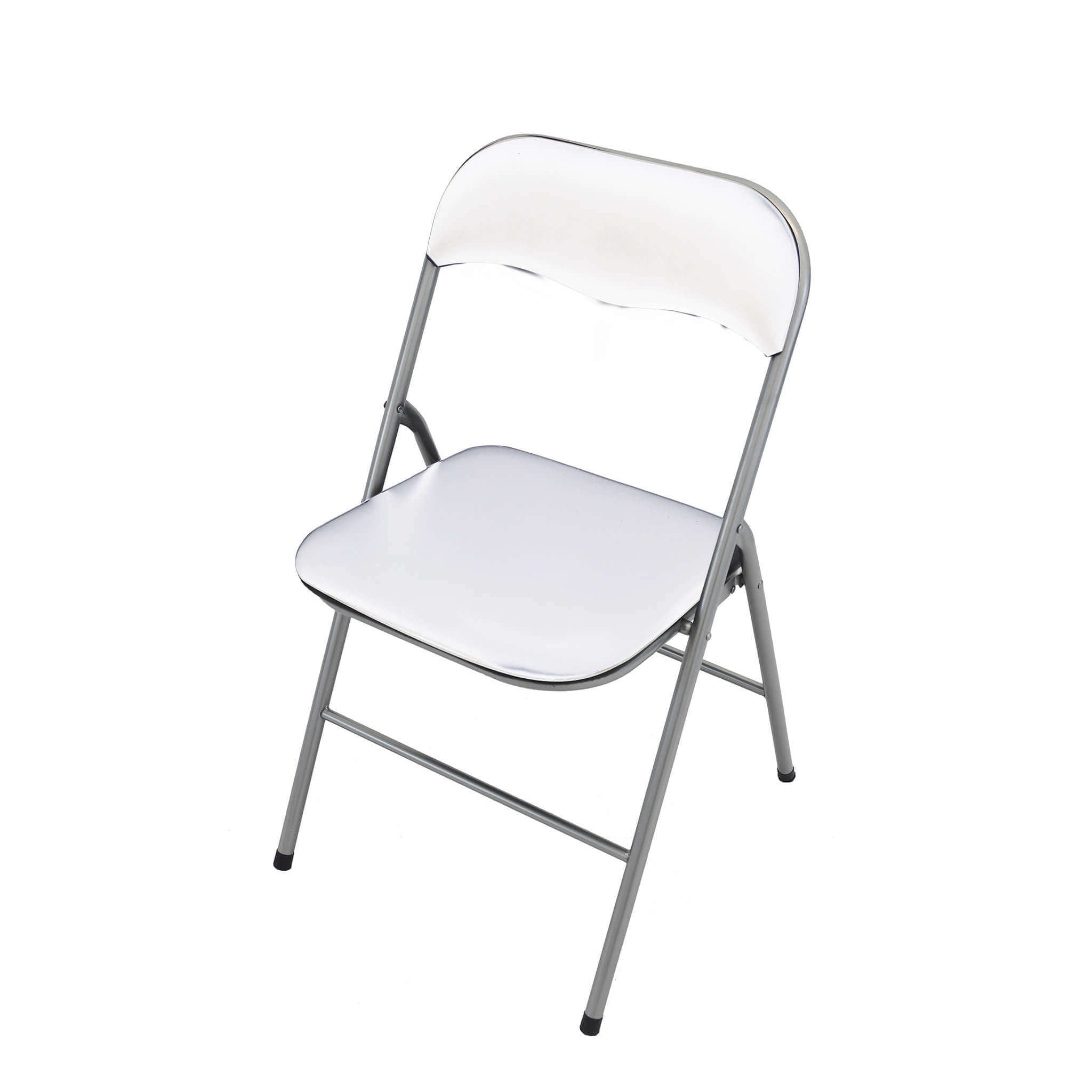 Sedia pieghevole da interno in acciaio con seduta e schienale in PVC imbottito Closy