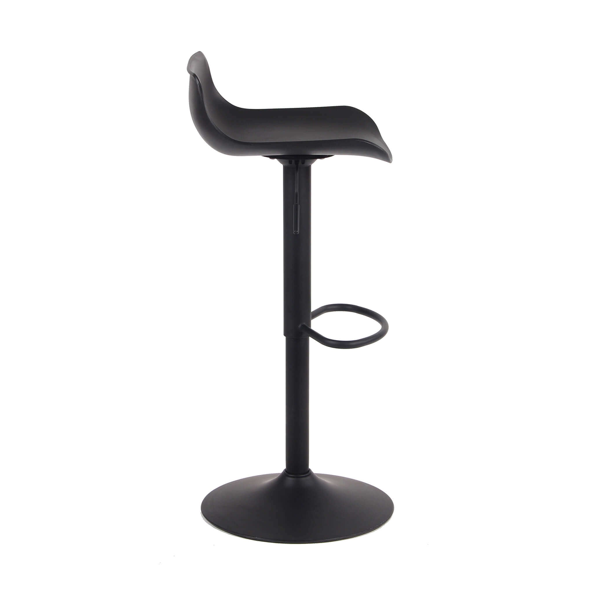 Sgabello regolabile con poggiapiedi per arredo bar esterno interno con seduta in polipropilene e struttura in acciaio Poly Steel